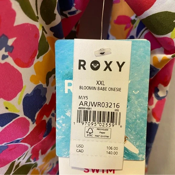 NWT Roxy Bloomin Babe Onesie Floral Swimsuit - Picture 5 of 8